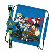 Ben 10 Drawstring Trainer Bag & Digital Watch Set Christmas Birthday Gift Boxed