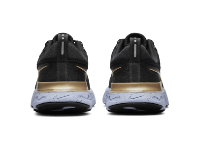 nike react infinity run flyknit black metallic