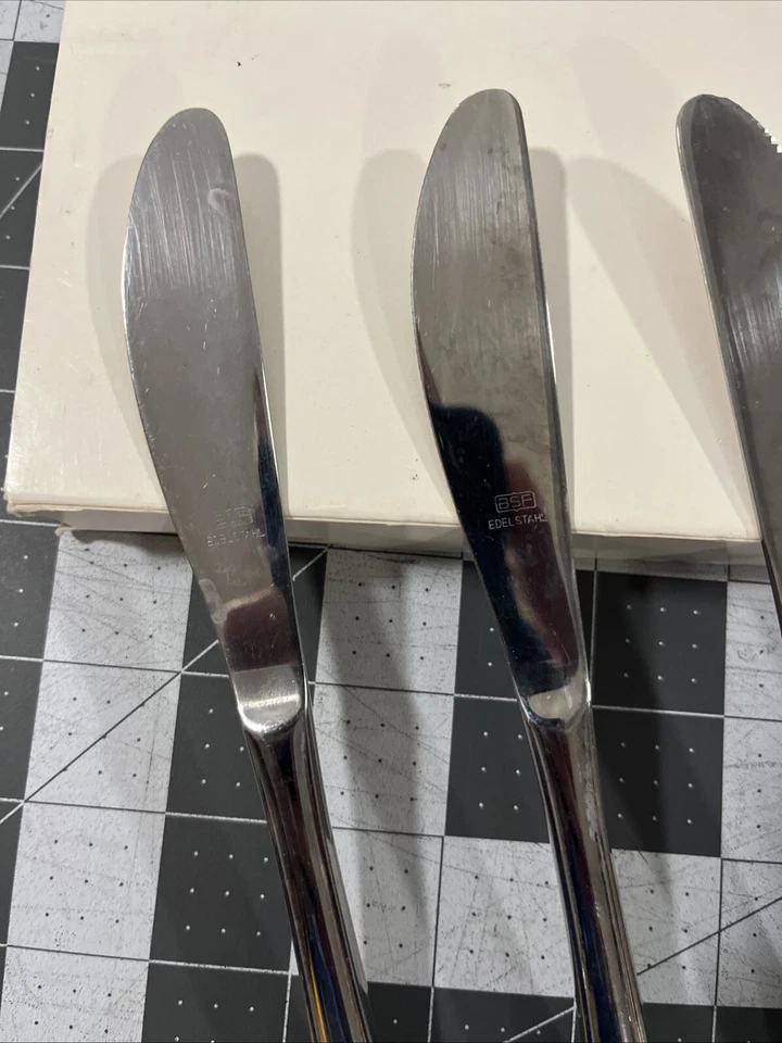 BSF Tivoli Edelstahl (4) Dinner Knives Stainless Flatware 18/8 Replacement - Image 4 of 4