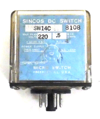 SINCOS DC SWITCH SW14C 8108 220V 0.5AMPS