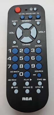 RCA RCR503BE 3-Device Palm-Sized Universal Remote Control 