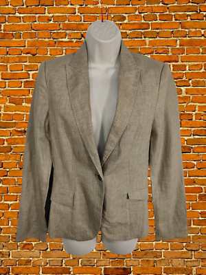 DAMEN-BLAZER ZARA BASIC UK SMALL S NATURLEINEN ELEGANT FREIZEITANZUG ARBEIT JACKE