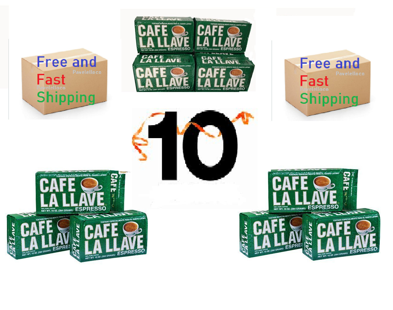 Cafe la LLave café espresso molido café (10 paquetes) vencimiento 2025