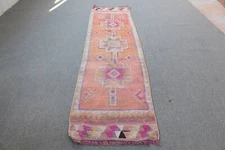Turkish Rug, Colorful Rug, Vintage Rugs, 2.5x10 ft Runner Rug, Floor Rug
