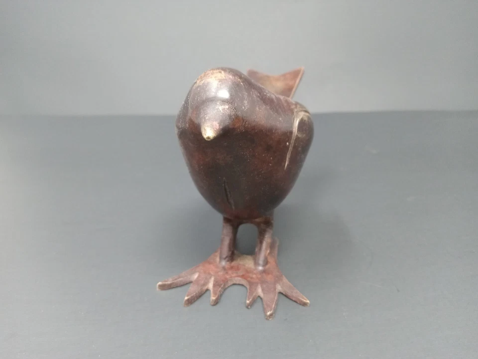 "Soporte de luz de té para pájaros de hierro fundido de metal color marrón cobre - 3,75"" de alto" Foto 3 de 4