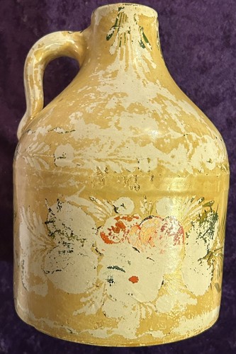 Antique Pennsylvania, Painted Stoneware Handled Jug, Folk Art. - Picture 13 of 20