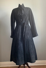 Vintage Leather Trench Coat 12 10 Belt Duster Steampunk Goth Flare Victorian