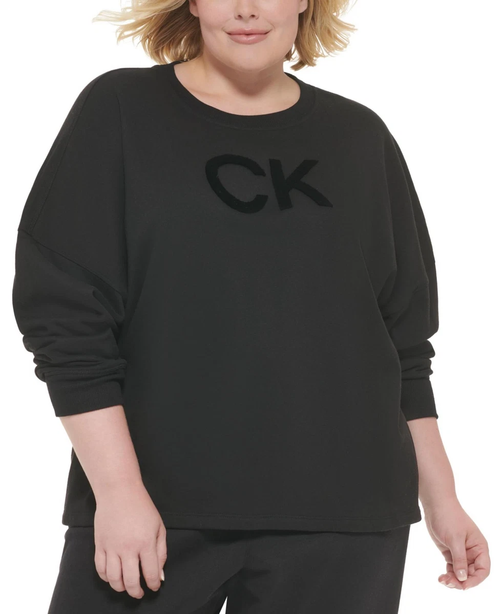 calvin Klein Performance Plus Size Logo Fleece Crewneck Sweatshirt