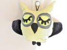 Owl  Stuffed Animal Yellow, Large 3 part eyes Black Suede Wings handmade new — photo 5