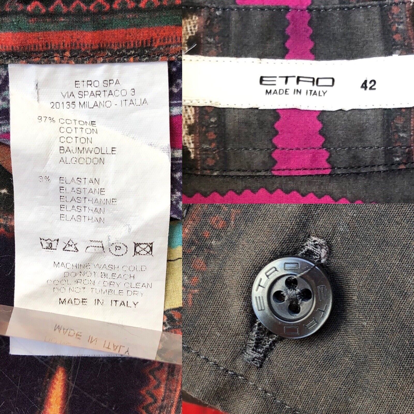 Etro Shirt Multicoloured Tribal Patterned Fitted … - image 12