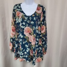 Show Me Your Mumu Donna Michelle Tunic Top Women's Size Small Green Floral Print