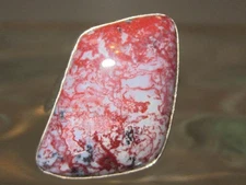 DRT CHINA STERLING PLUM COLOR AGATE STONE RING SIZE 6 1/2 925 FINE SIGNED 3710B