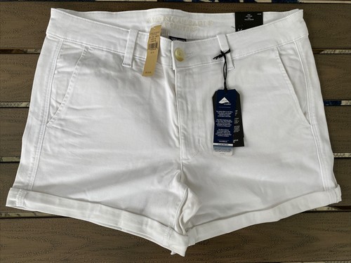 NWT American Eagle AEO Twill Midi Low Rise Shorts White Super Stretch -  Women 14 400238927306 | eBay