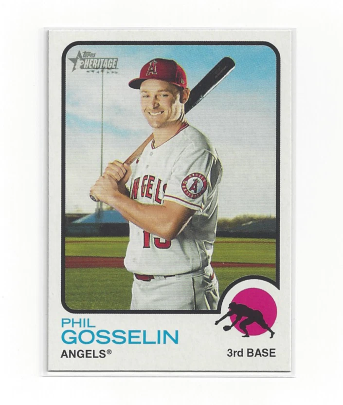 Phil Gosselin 2022 Topps Heritage #345 Angels Utility MLB Baseball Card RAW