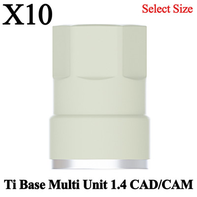 10x Prosthetic Ti Base PEEK Multi Unit 1.4 CAD/CAM Dental Lab Library Digital