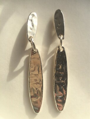 Boucles D'oreilles Clips Biche De Bere Vintage - Ton Argenté, Pierre étain, Occasion