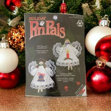 PINPALS Angel Cross Stitch Kit Christmas NEW Wearable Clothes Pin Ornaments 
