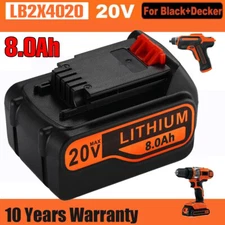 8Ah 20V for BLACK-AND-DECKER LB2X4020-OPE 20-Volt Battery LB2X4020 LBXR20 LBX20