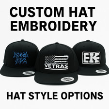Custom Logo Hat Embroidery - Hat with your logo - Hat, Snapback, Trucker Hat