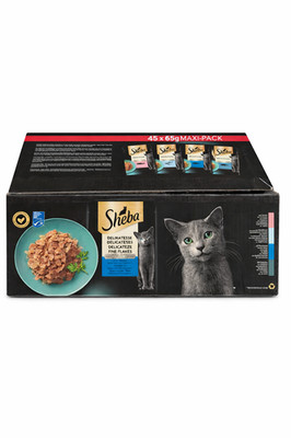 Sheba Katze Maxi Pack Auswahl In Gelee Nassfutter MISTO MEER  45 Beutel Zu 85 Gr