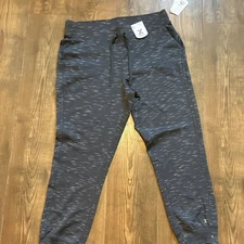 Xersion Jogger Pants size large Charcoal Spacedye Jersey Terry Knit Sweatpants
