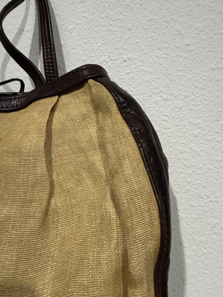 Bolso de Hombro R&Y Augousti Tejido Grande De Colección Cuero + Acento Raya Foto 3 de 4