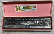 The Echo Harp Harmonica M Hohner Double Sided Key C/G Made In Germany 56/96 Rare
