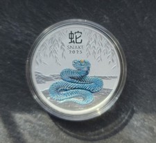 2025 Australia Anno Lunare del Serpente Colorato 1 oz 9999 Moneta Argento Lingotto