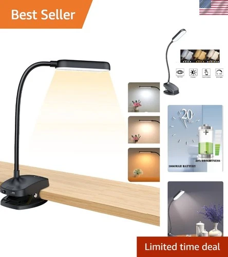 Innovative Clip-On LED Desk Lamp - 7W with Touch Control & Stepless Brightness