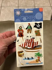 NIP Mrs. Grossman's Stickers Pirates Ship Treasure Parrot 3 Sheets Sealed 2006