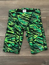 TYR Mens Swimsuit Jammer Green Drawstring Bottom size 28