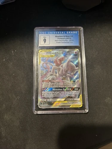 Pokémon Mewtwo & Mew GX Black Star Promo SM191 Holo CGC 9 TAG TEAM