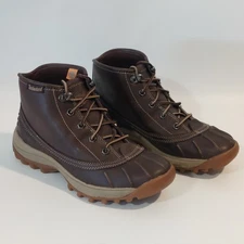 Timberland Womens Brown Leather Waterproof Duck Boots 8.5M Style 86623 Rugged 