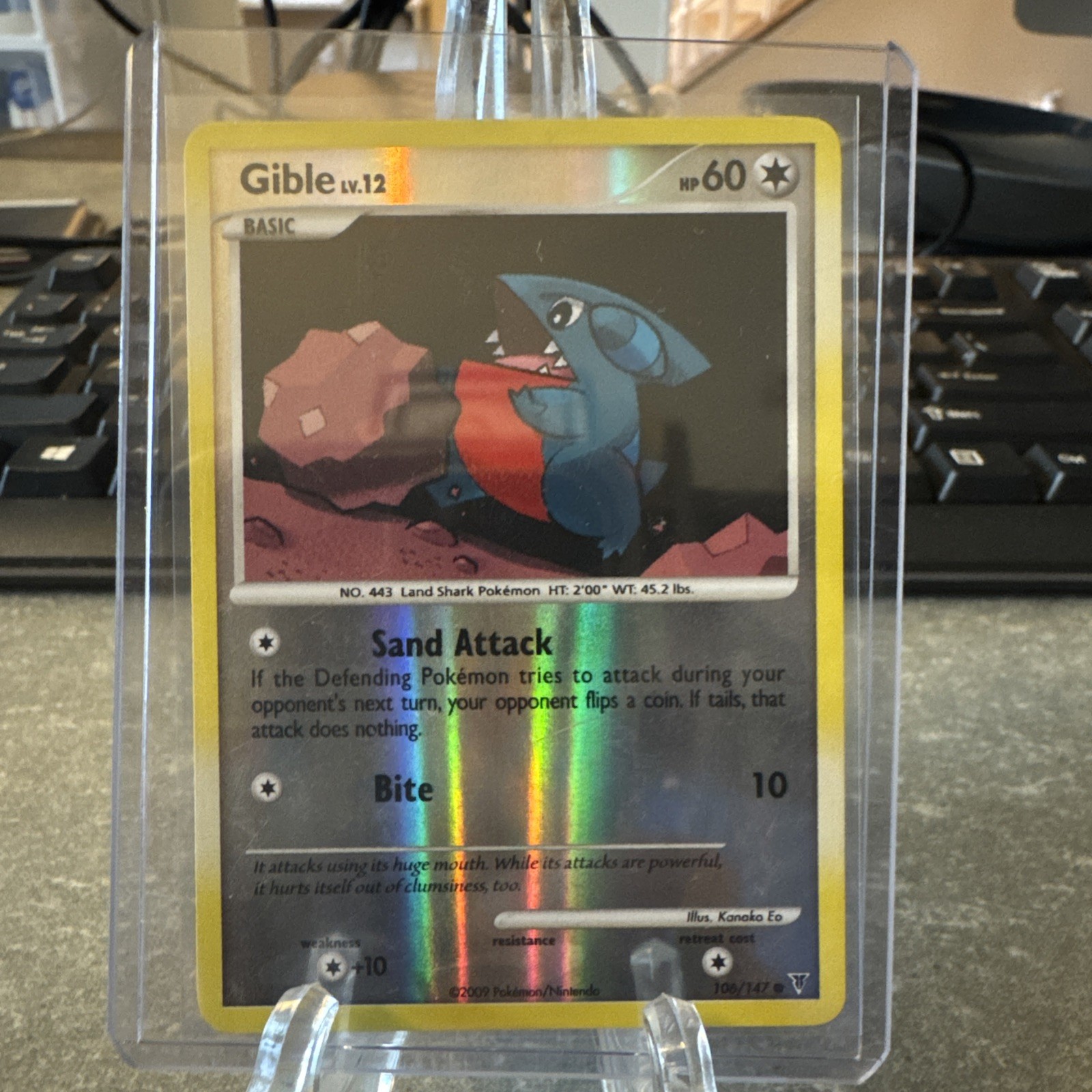 2009 Pokemon Card Gible 106/147 Platinum Supreme Victors Reverse Holo Common LP