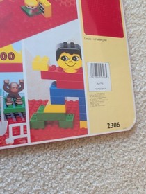  1991 LEGO DUPLO 2 Large Red Building Plate 2306  SEALED 164409 & 1 Green  2304 