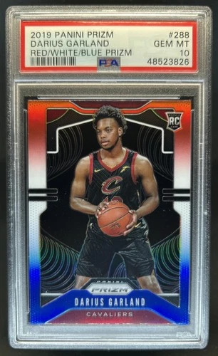 2019-20 Panini Prizm Darius Garland RC Prizm Red White and Blue #288 PSA 10