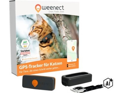GPS Tracker weenect für Katzen 28 g, 6 x 2,4 x 1,5 cm, schwarz