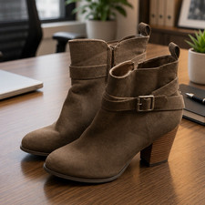 Women s Brown Faux Leather Ankle Bootie US 12...