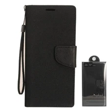 GSA Denim Fabric Flip Wallet Case for Apple iPhone 12 Pro Max (6.7") Black