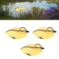 3Pcs Floating Yellow Duckling Plastic Duck Fish Pond Ornament For
