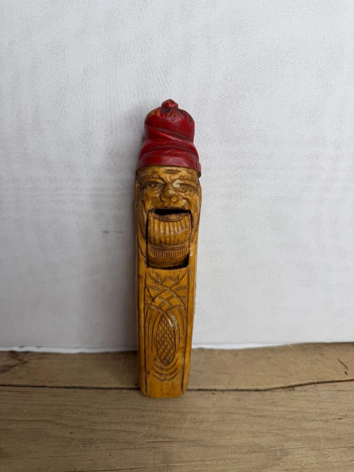 Antique Original Norwegian Hand Carved Wooden Nut Cracker 1850 - 1890 Santa