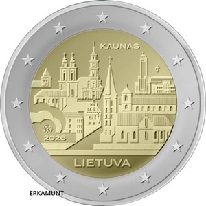 2 euro gedenkmünze LITAUEN 2026 : Kaunas  VVK !