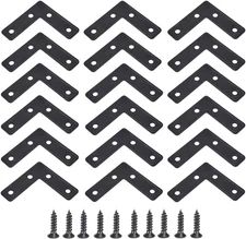 20 Pcs Black L-Shape Corner Brace, 90 Degree Angle Bracket, 50Mmx50Mm, Heavy Dut