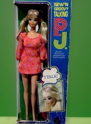 1969 New N' Groovy Talking PJ Vintage Barbie 1113 Mattel IOB MIB