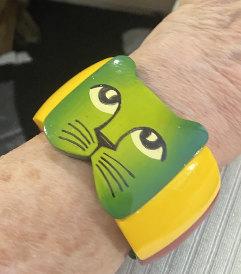 Bracelet Stretch Bangle Multi Color Squared Cats … - image 6