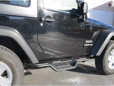 APS Black Drop Step Nerf Bars Fit 2007-2018 Jeep Wrangler JK 2-Door