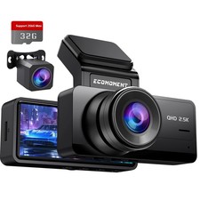 Dash Cam Front and Rear, 2.5K 1080P Dual Dash Camera for Cars, Ecomoment Car ...