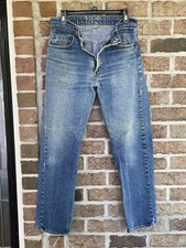Vintage Levis 505 Straight Leg Jeans Made in USA Red Tag 32x31 (Fits 32x30) Hole