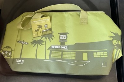 Trader Joe's Olive Green Large Insulated Tote 8G Reusable Cooler Bag