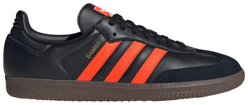 Adidas Originals Men's Samba OG Sneakers, Black / Impact Orange
